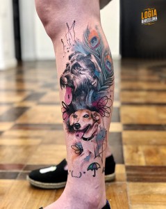 tatuaje-pierna-perros-color-logia-barcelona-damsceno 